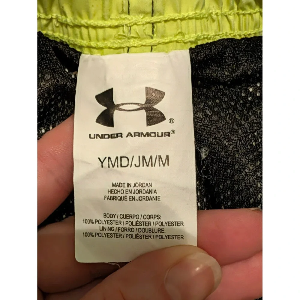 Under Armour Boys Neon Yellow Grey Ombre Swim Shorts Trunks YMD Medium
